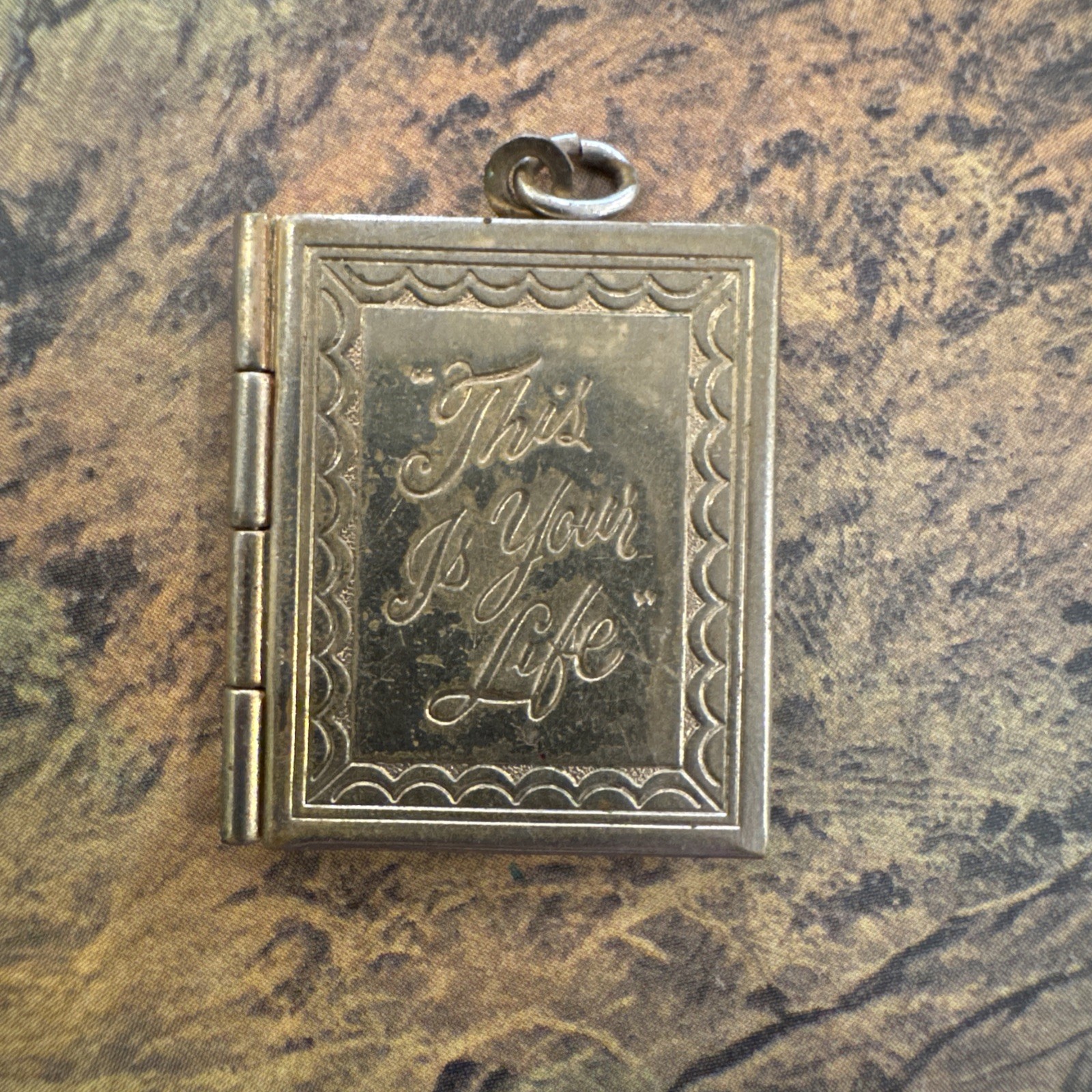 Vintage Locket Pendant Book “This Is Your Life” Silver Tone, Functioning