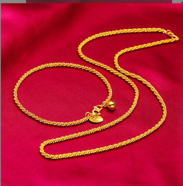 New 22K 24K Thai Baht Yellow Gold GP Filled Necklace Set