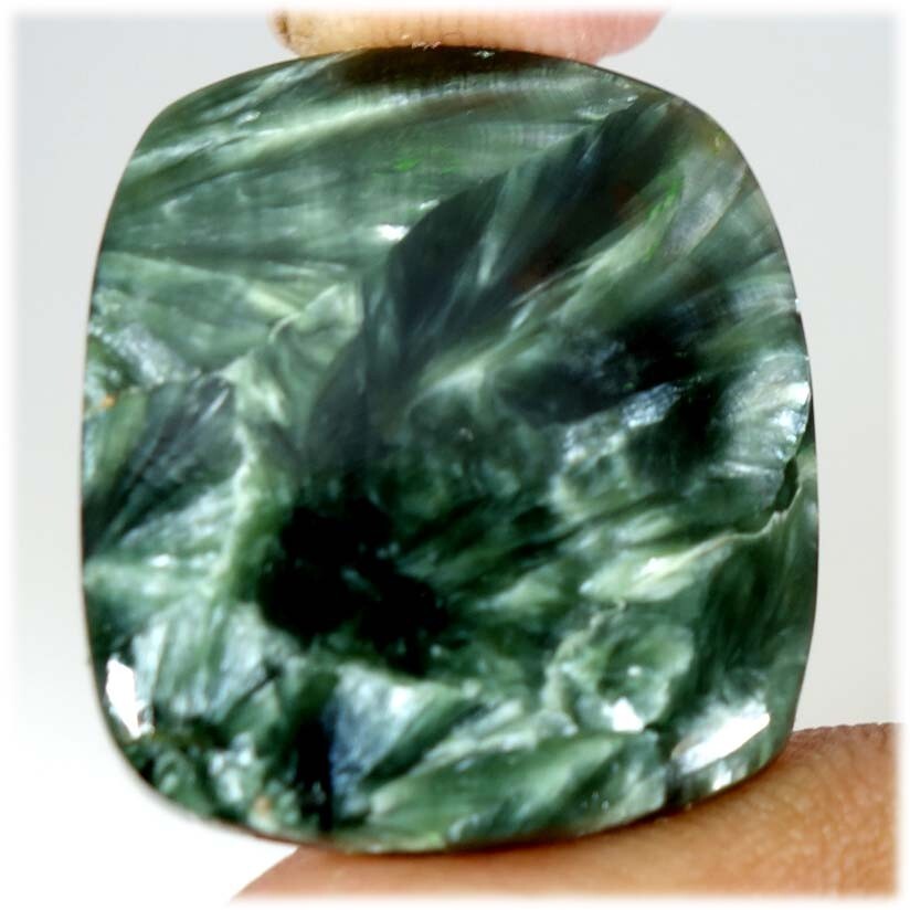 23.45 Cts Natural Cushion Cabochon Green Seraphinite Chakra Healing Pendant Gems