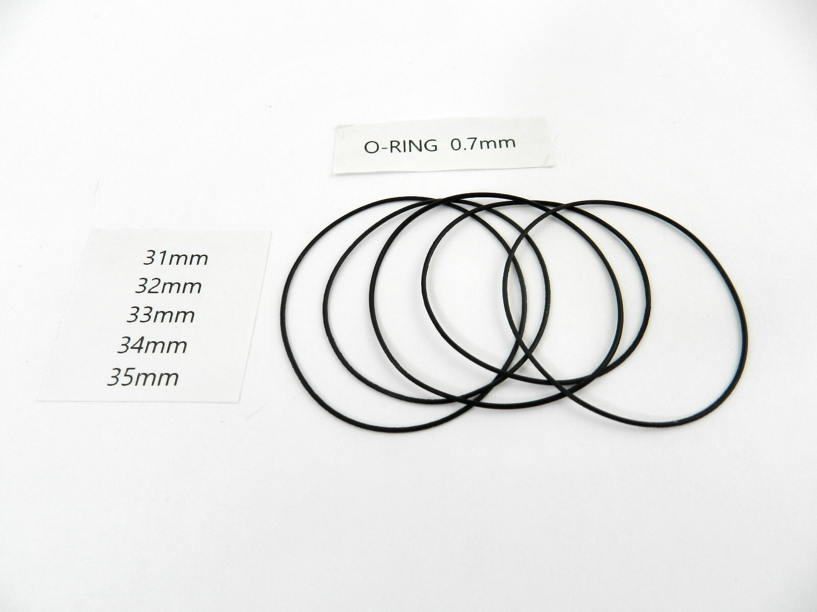 Rubber Watch Case Back O Ring Round Gasket 31mm-35mm Thick 0.7mm