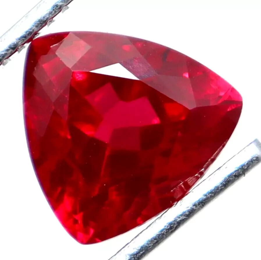 Certified Natural Red Ruby 6.80 Ct Trillion Shape Loose Gemstone With Free Gift