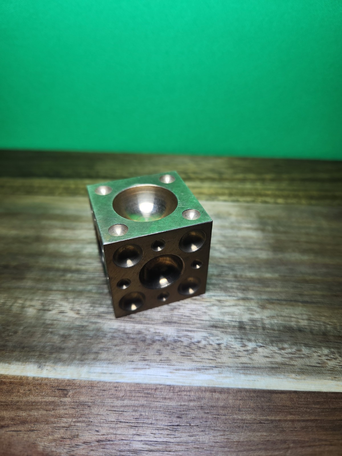 Jewelers Block Brass Dapping Block Doming 1-1/2″ Cube Half Spheres Forming Tool