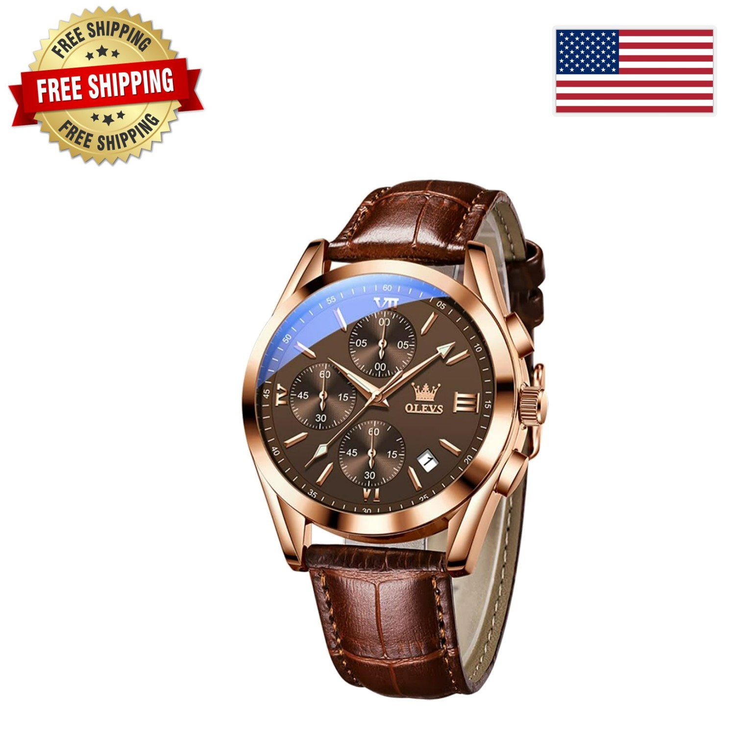 Modern Vintage Men’s Chronograph Watch – Waterproof & Stylish for All Occasions