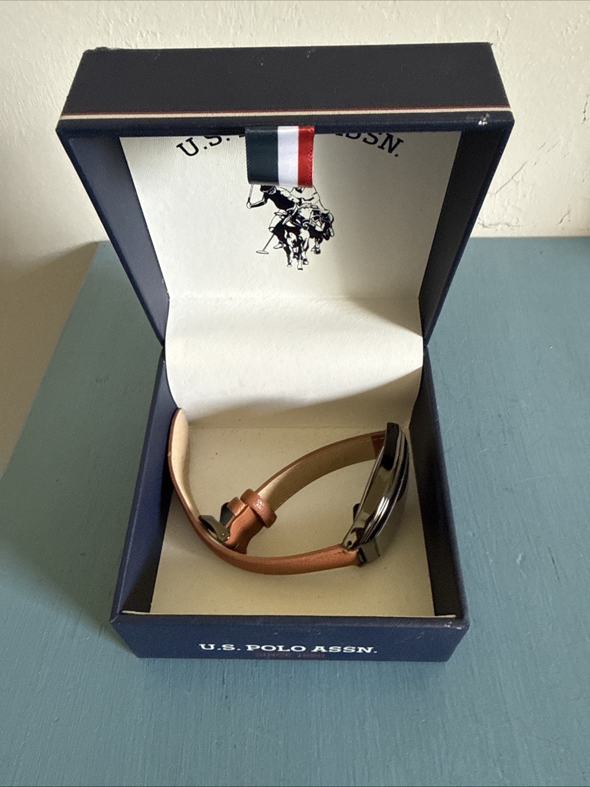 U.S. Polo Assn. Quartz SR626SW Stainless Steel Wrist Watch for Men Leather Band
