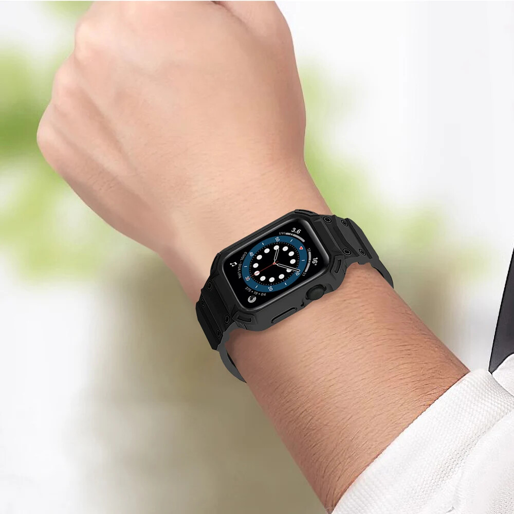 Protect TPU Rubber Case for Apple Watch Strap Series 10 42 46mm Watch Band Cover