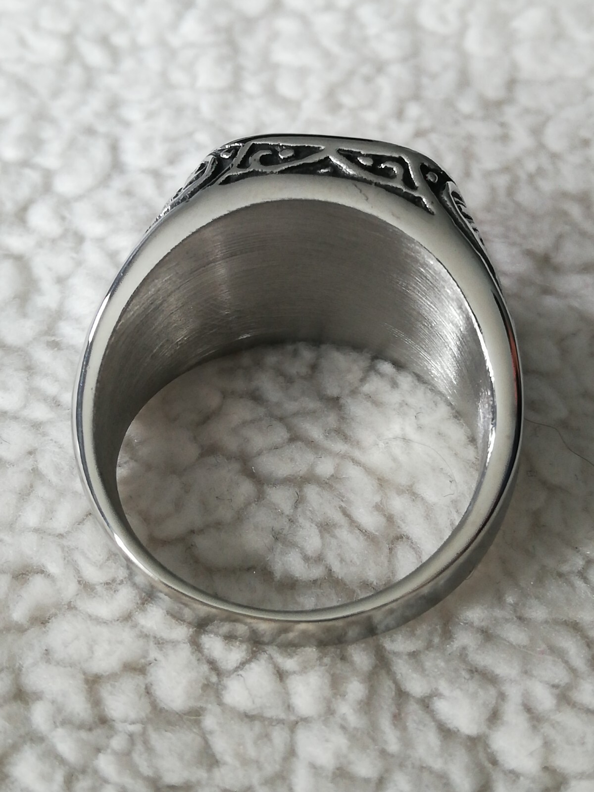 White Turquoise Stainless Steel Ring Size 7,8, 9,10,11,12