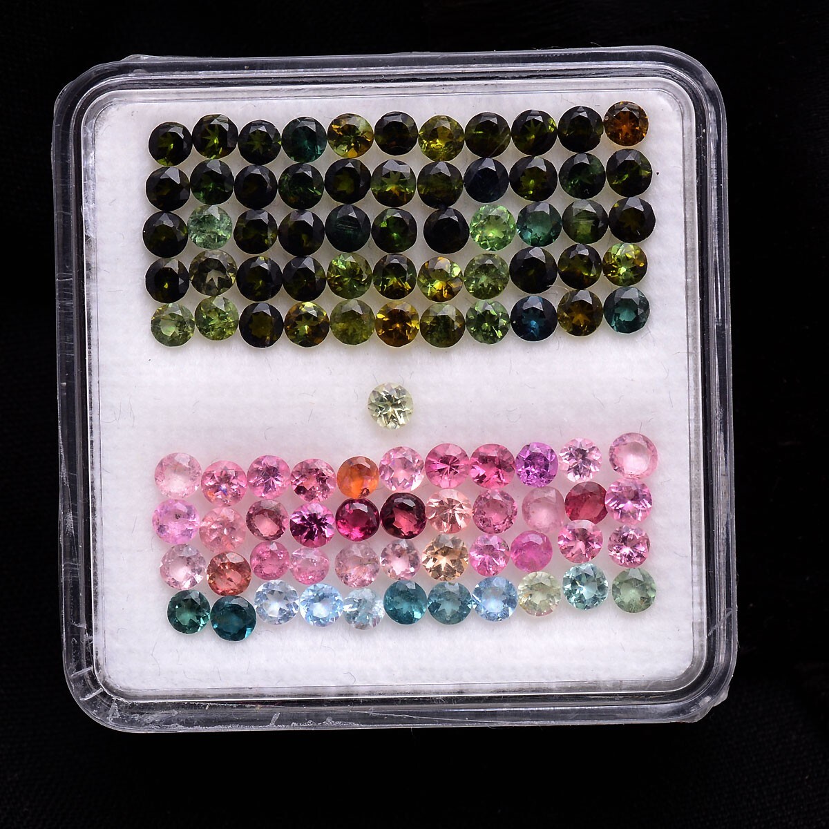 VVS 100 Pcs Natural Tourmaline 2.65mm Round Cut Dazzling Unheated Gemstones Lot