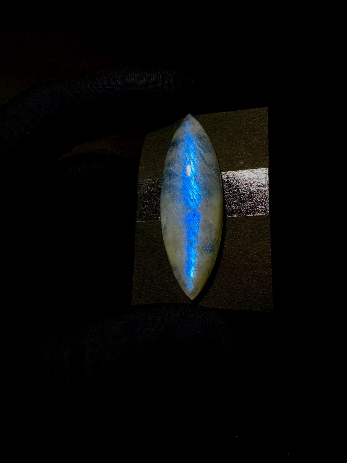 Rainbow Moonstone. 16x49MM, Genuine Blue Flash Moonstone, June Birthstone. 58Cts