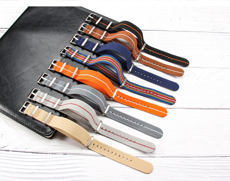 High Quality Nylon Elastic One-piece Watch Band Straps Mens 18 20 22mm Universal