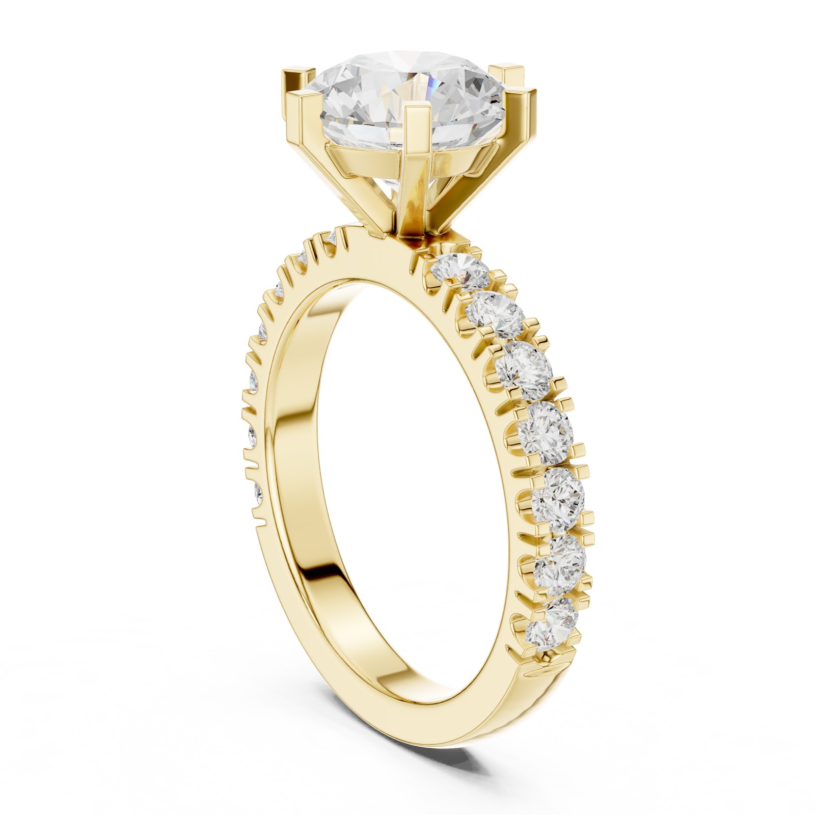 Certified 3 Ct Round Lab Grown Diamond Wedding Engagement Ring 14k Gold Over