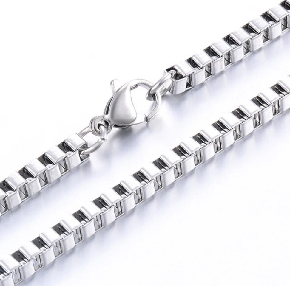 Stainless Steel 20 (51cm) Inch 4 mm Box Neck Chain Necklace