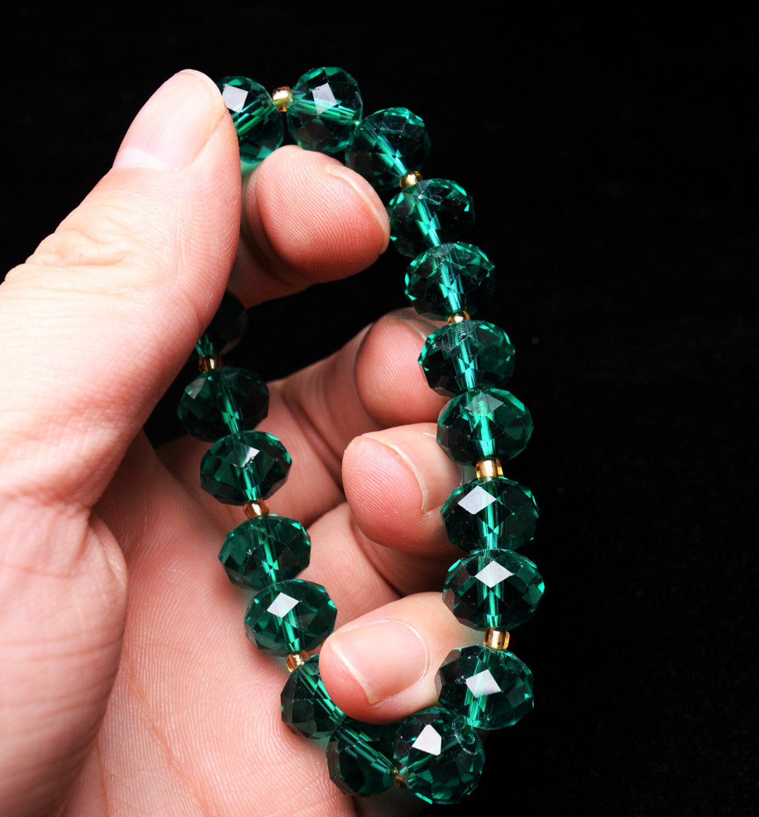 8*8*6mm Top Quality Natural Green Tourmaline Crystal Women Bracelet AAA
