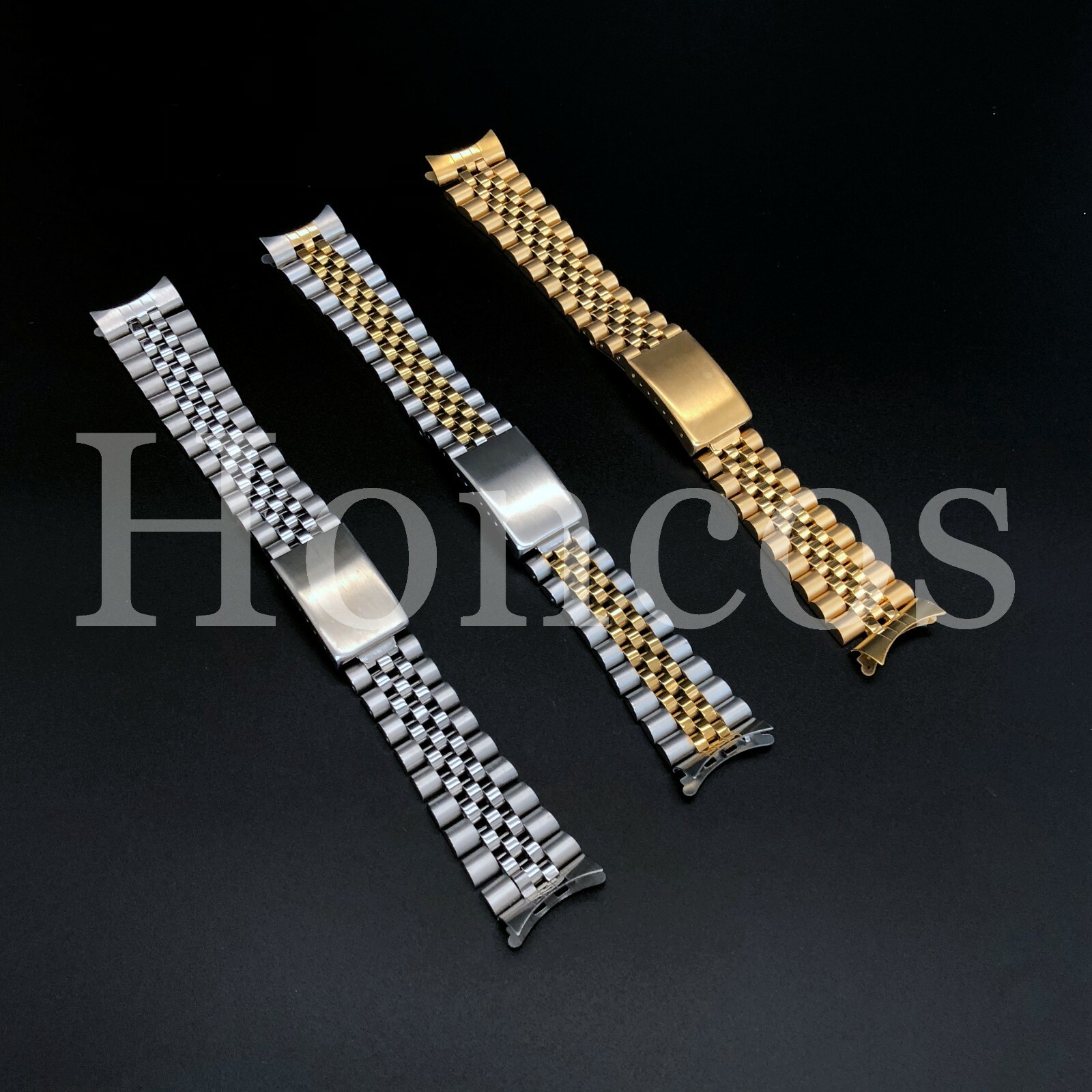 13 – 20mm Stainless Steel Curved End Jubilee Watch Band Bracelet Fits for Rolex