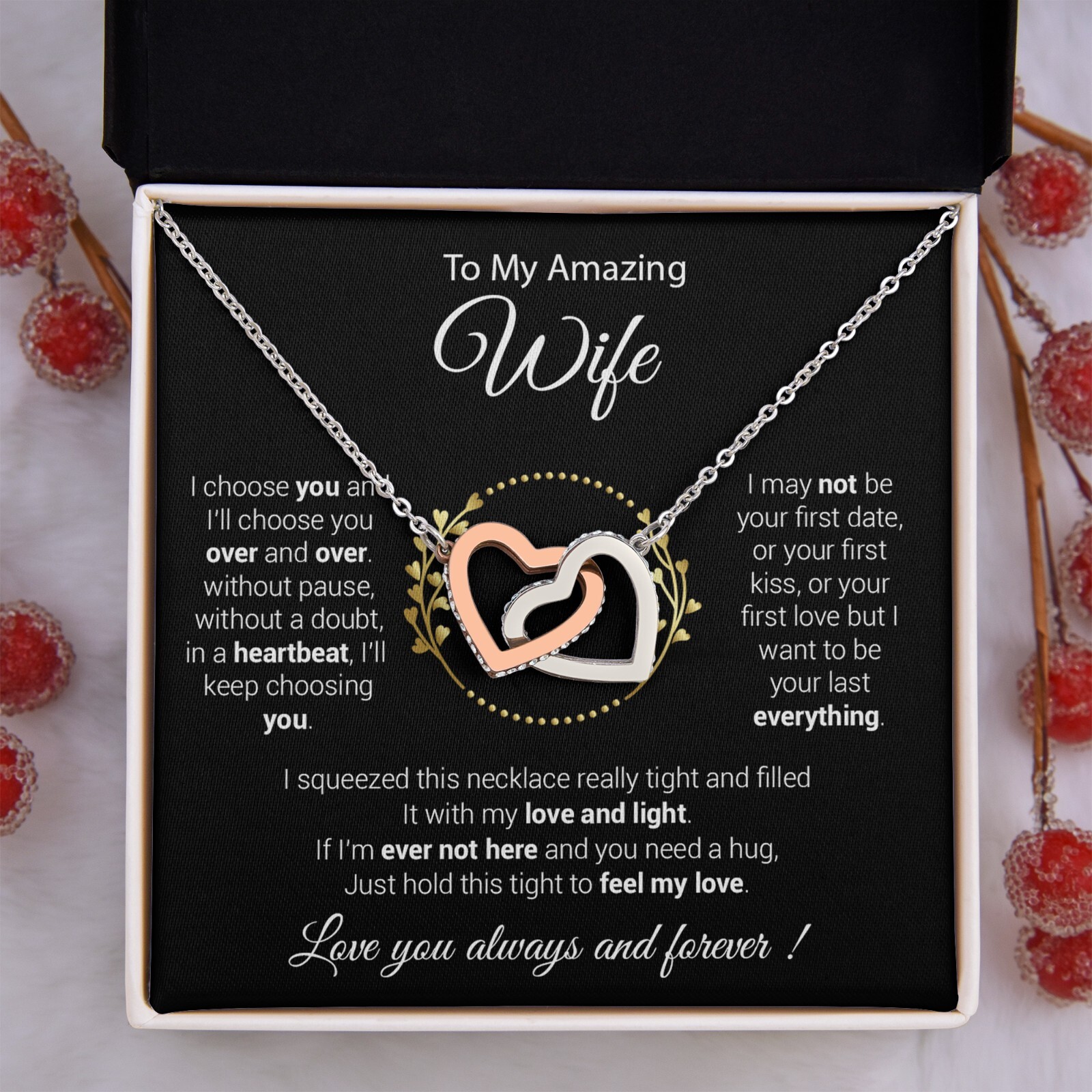 To My Wife Necklace, Mother’s Day Gift from Husband, Wife Birthday Gift