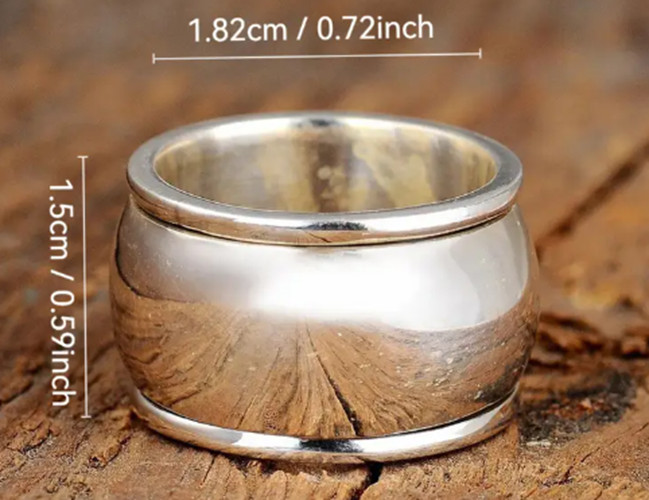 Vintage Boho Retro Inspired Stainless Steel 15MM Wide Band Ring Women & Men