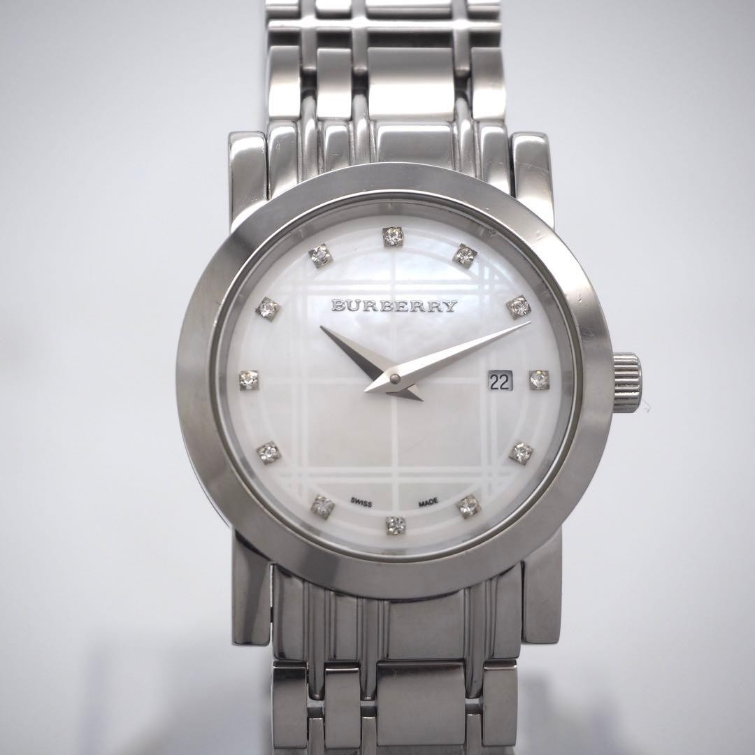Burberry BU1370 Ladies Watch White Shell Dial Quartz Japan Box 0714634