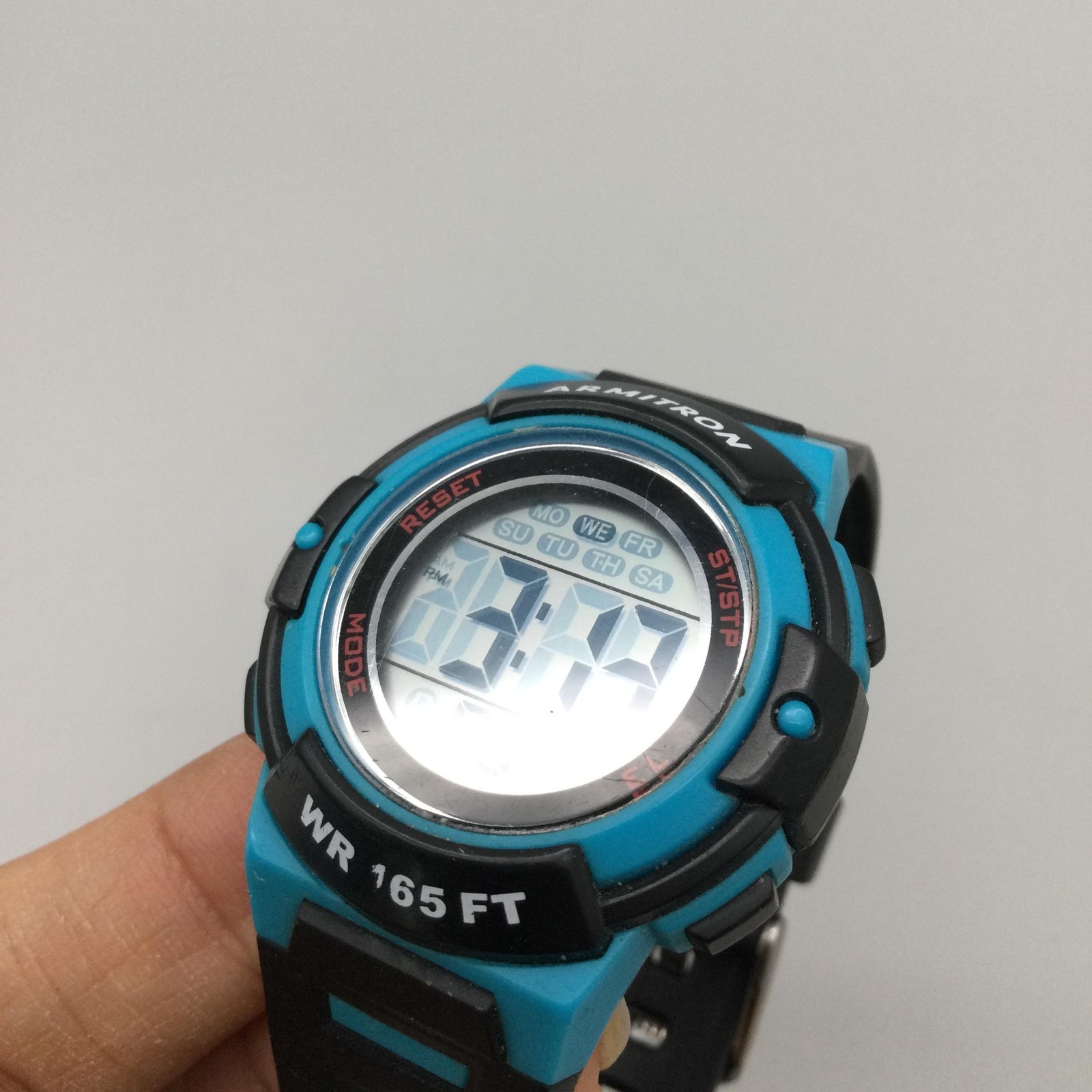 Armitron Womens Sport Watch 36mm Gray Digital Black Blue WR 165FT