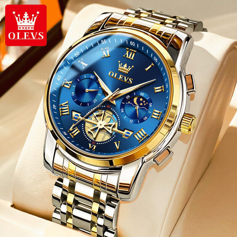 OLEVS Man’s Watch Chronograph 42mm Stainless Steel Waterproof Wristwatches