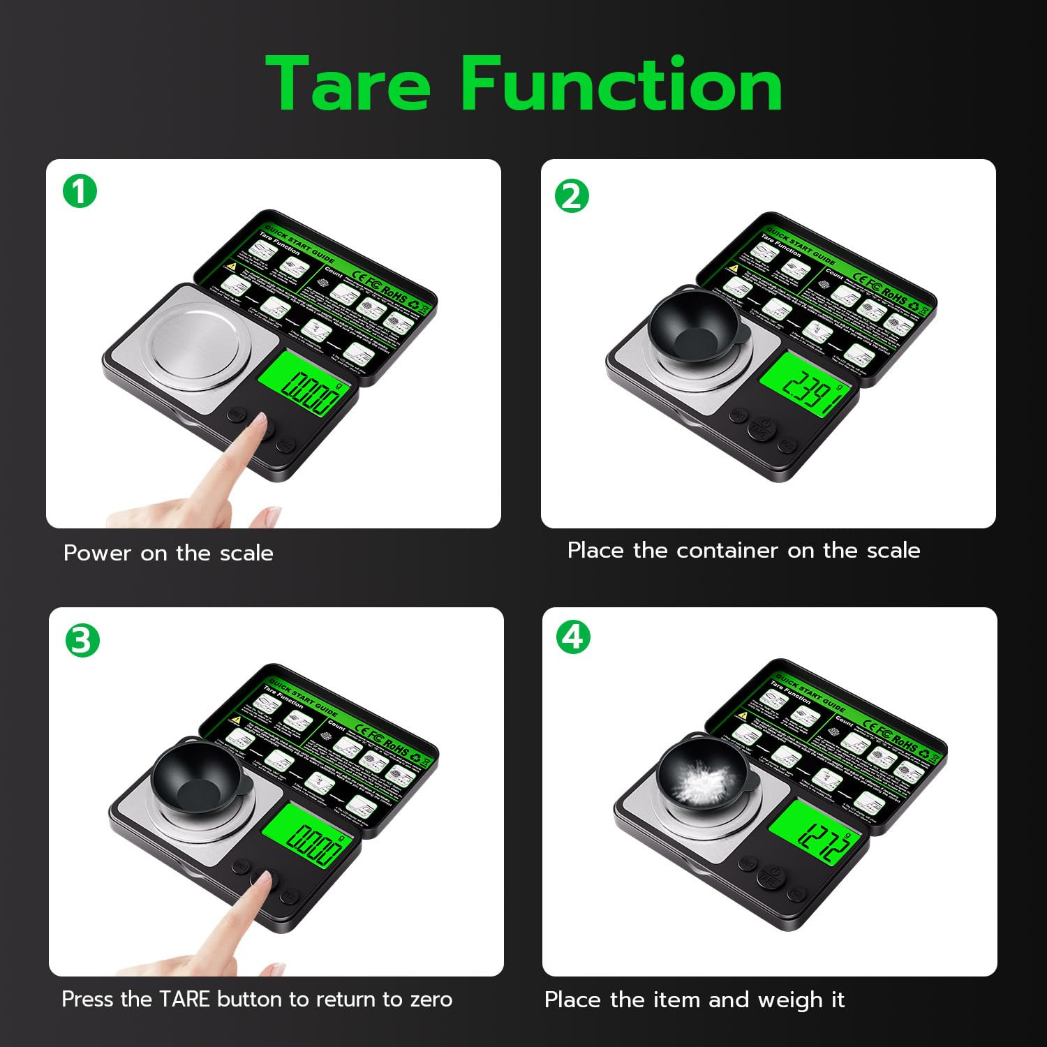 Digital Milligram Scale 50G X 0.001G, Mini Precision Scale with Tare Weight Func