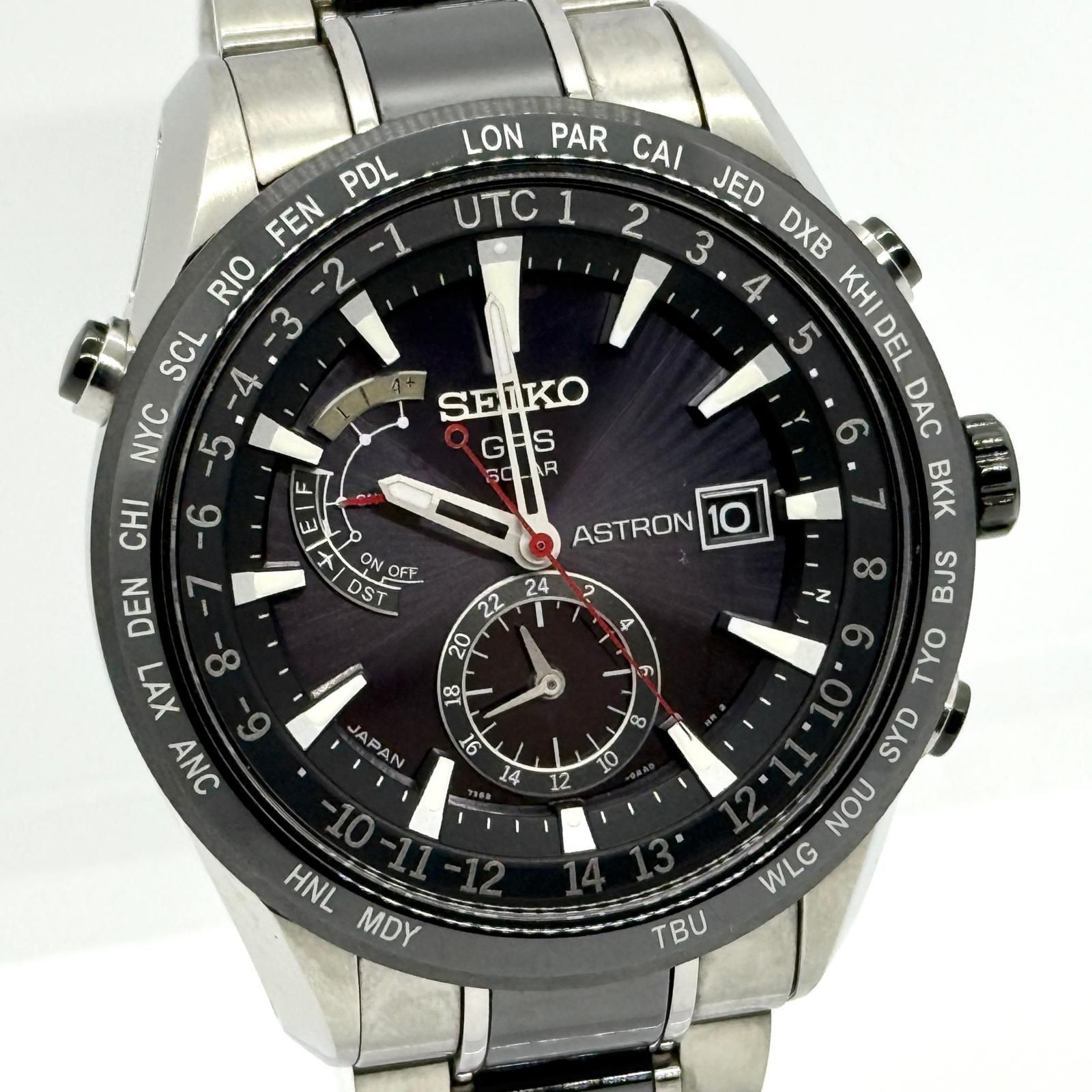 Seiko Astron 7X52-0AF0 SBXA015 Black Solar Radio Men’s Watch Japan 078403