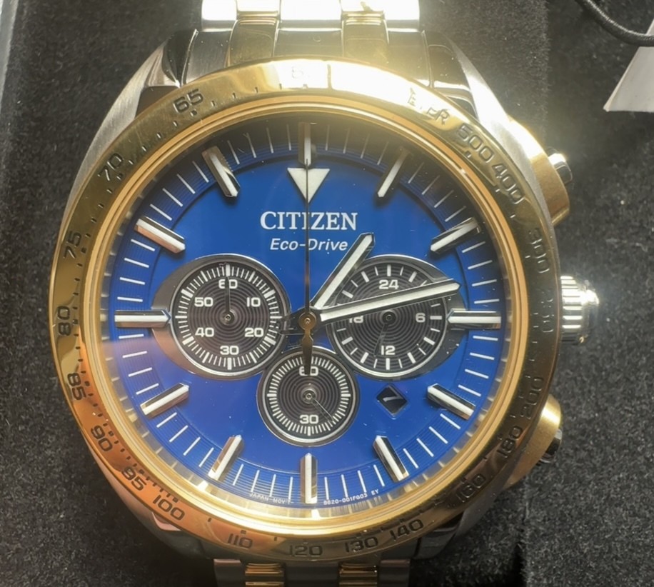 Citizen CA4544 53L men’s wristwatch Eco Drive Carson two tone color bracelet