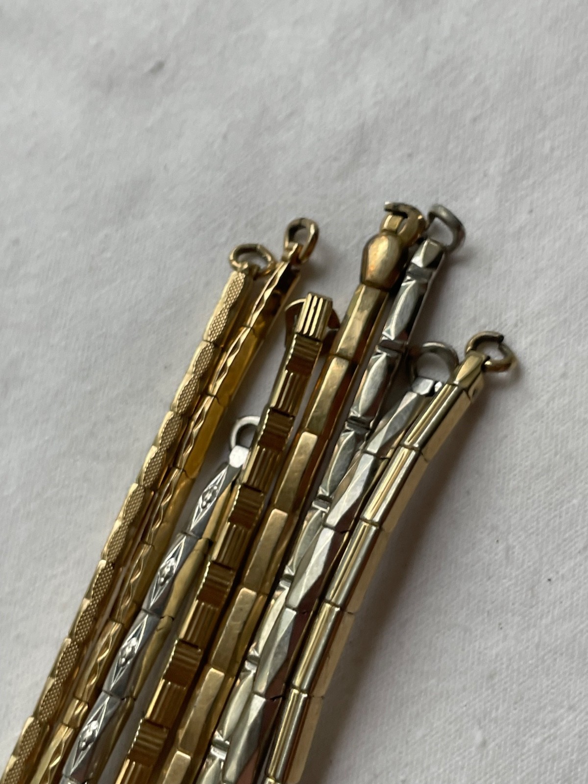 GREAT KIT!!! 8 art-deco USA gold filled ladies watch bands – lot 0807