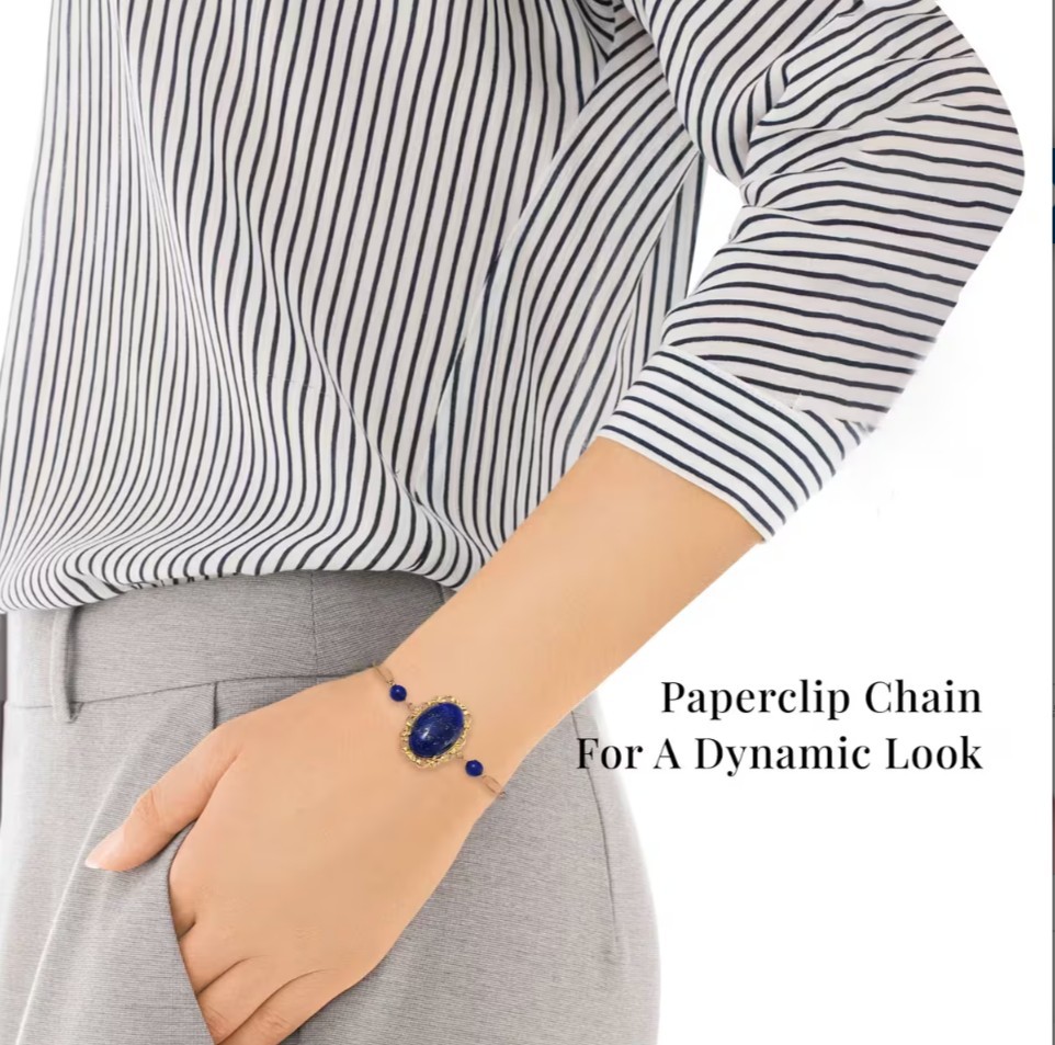 Lapis Lazuli 13.00 ctw Bracelet in ION Plated YG Stainless Steel (7.50-9.0In)