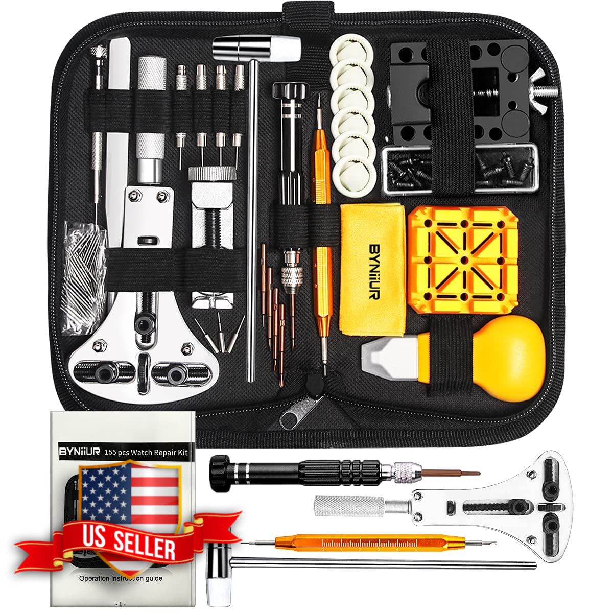 Watch Link Removal Kit with Case Opener, Spring Bar Tools and Carrying Case