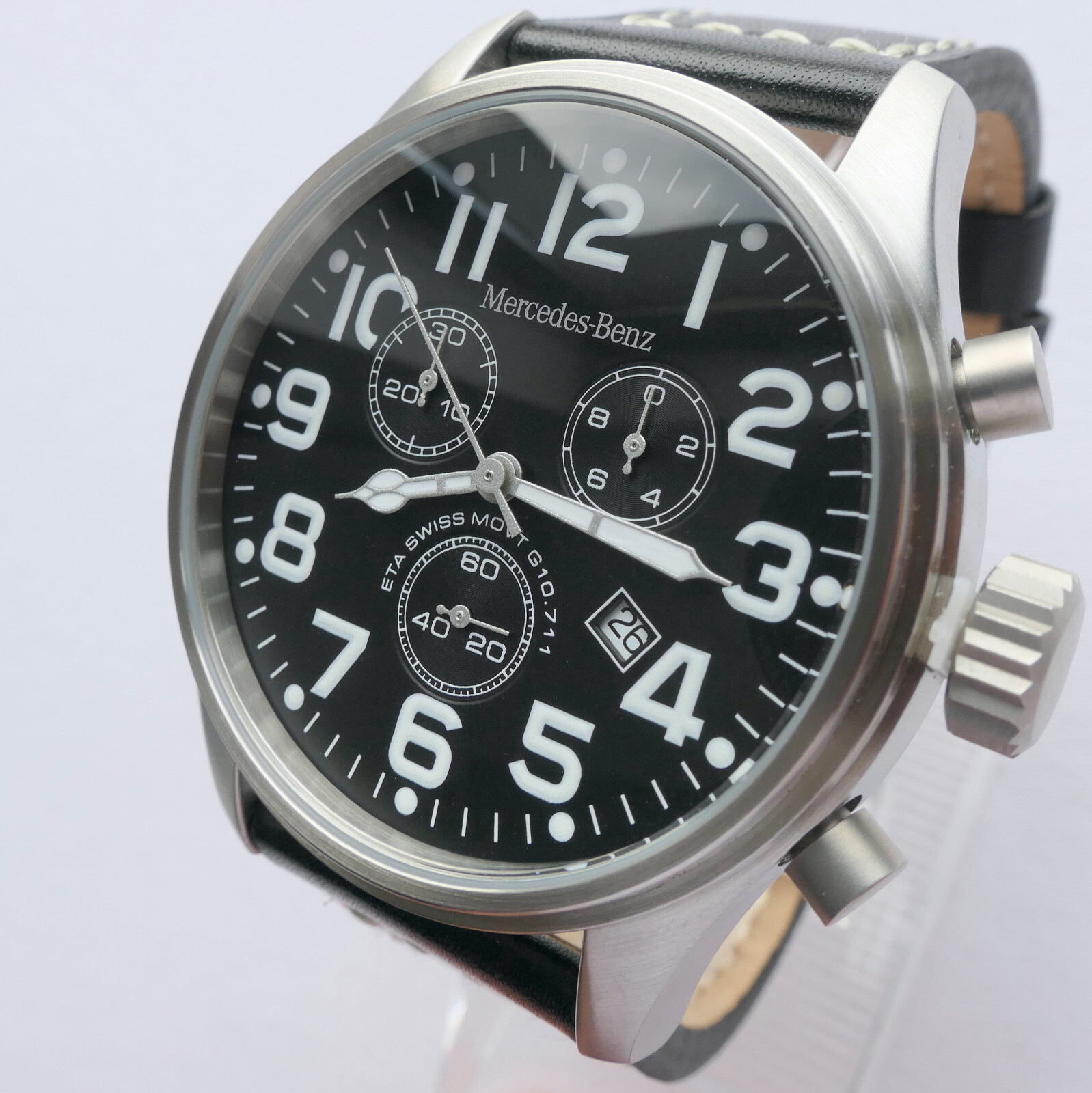 Mercedes Benz Classic Aviator Pilot Driver Sport Car Accessory Chronograph Watch