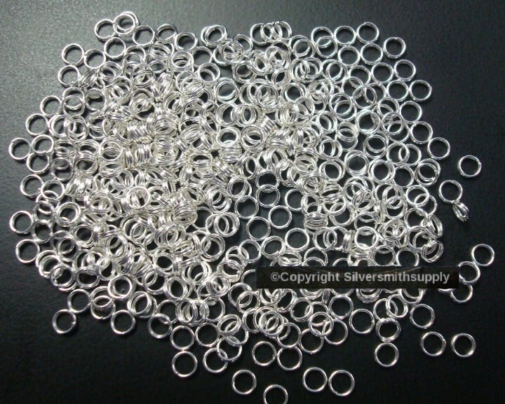5mm Silver pl split rings jump rings 300 BAILS jewelry clasps chain FPC387B