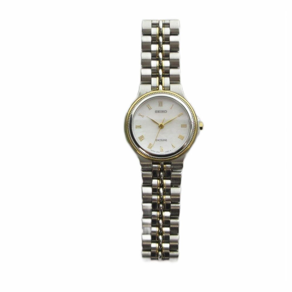 SEIKO 3F31 0030 EXCELINE Quartz Shell Dial Silver
