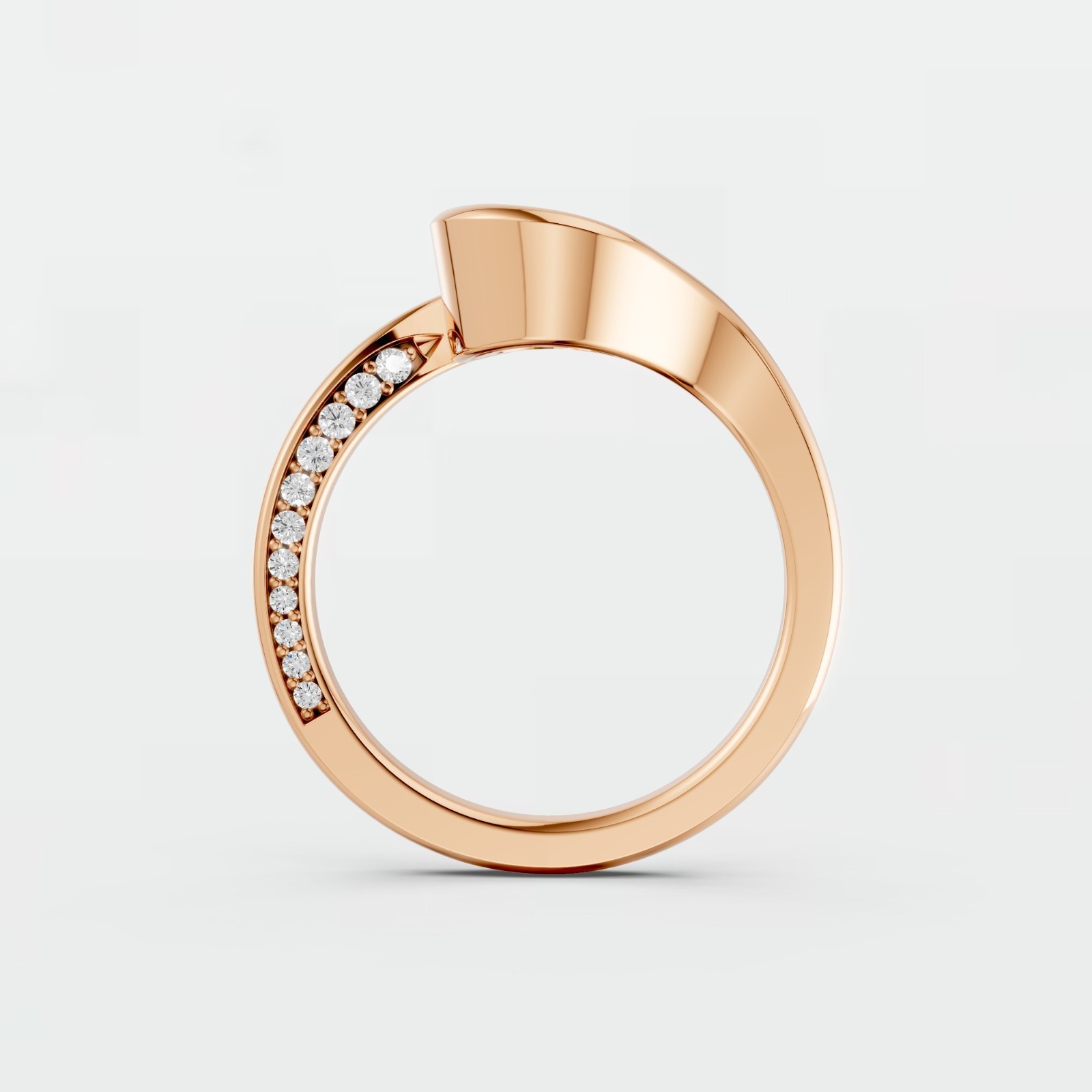 Oval Cut Lab Grown Diamond Bezel Setting Solitaire Engagement Ring