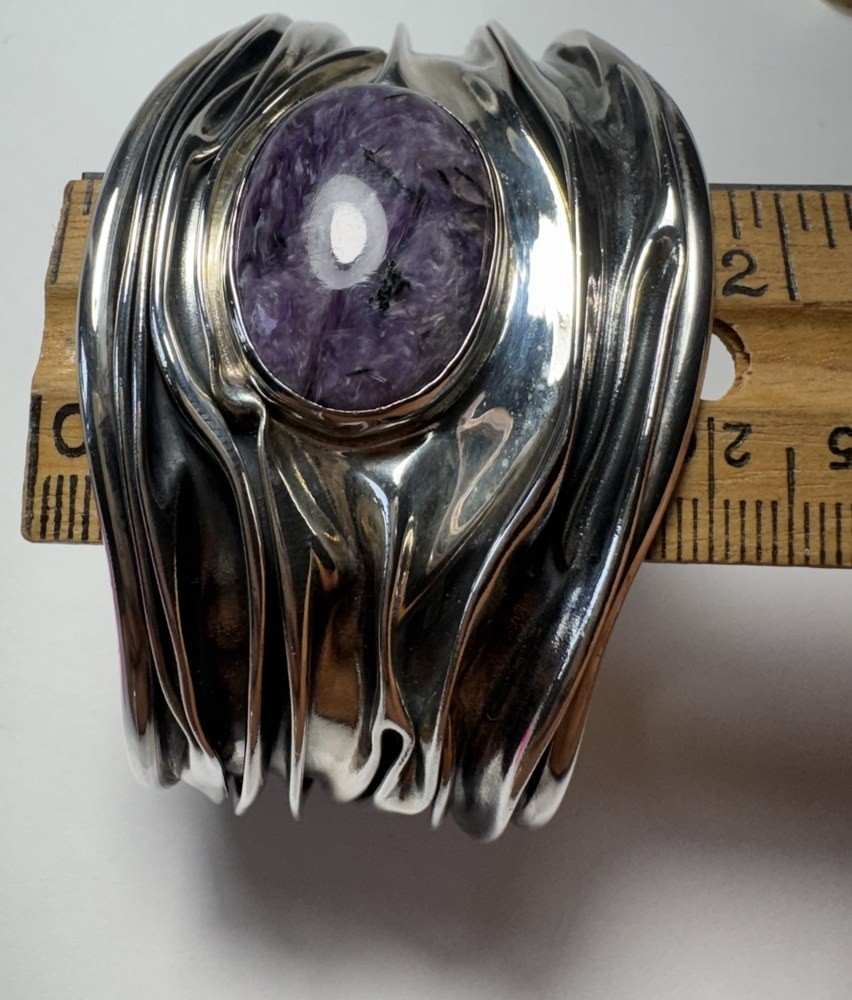 Dominique Dinouart DDD Sterling Silver Charoite Bracelet Ring Set 925 Mexico Mod