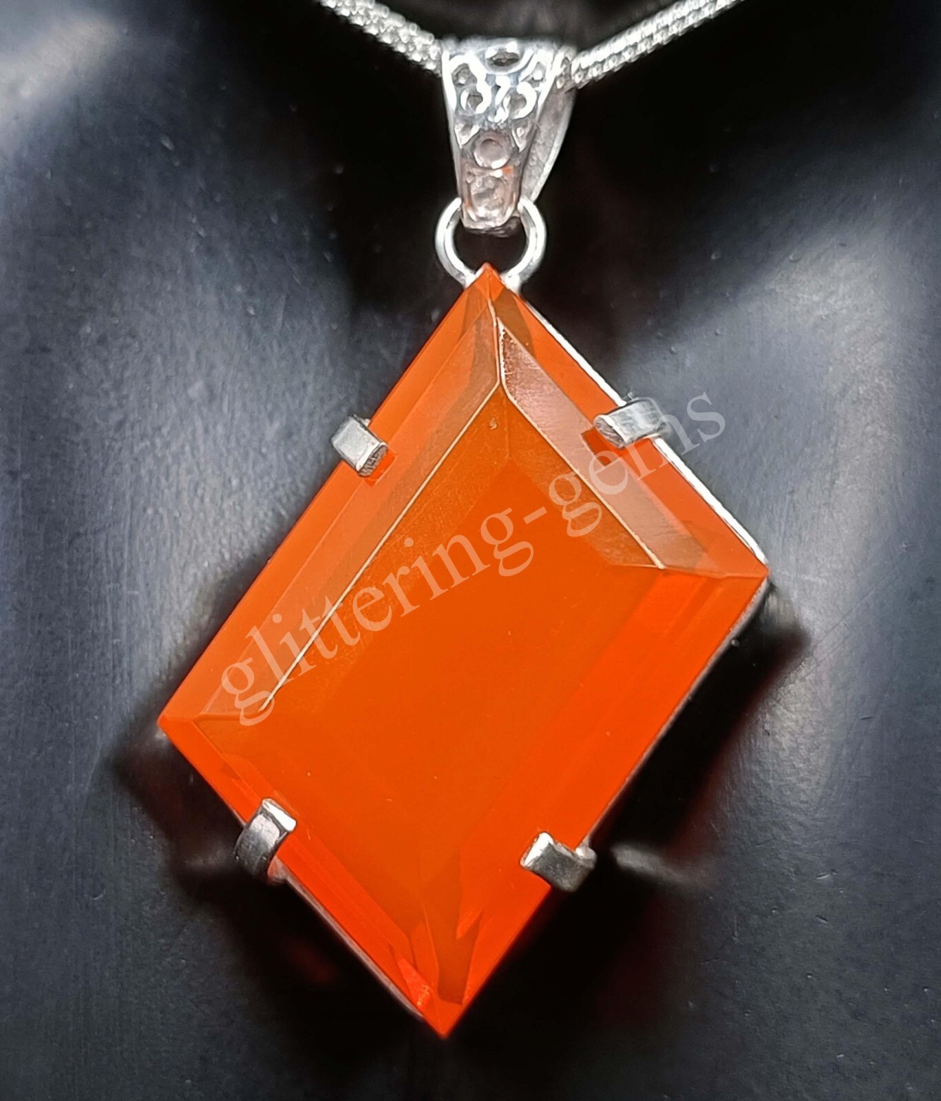 87.55 Ct Fancy Natural Opal 925 Solid Sterling Silver Pendant IGL Gems M25