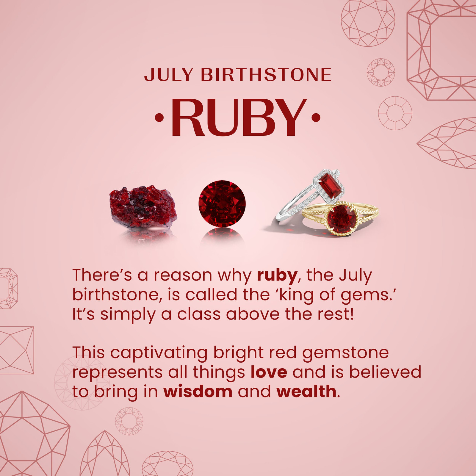 ANGARA Square Ruby and Diamond Half Eternity Band in 14K Gold (1.55 ctw, A)