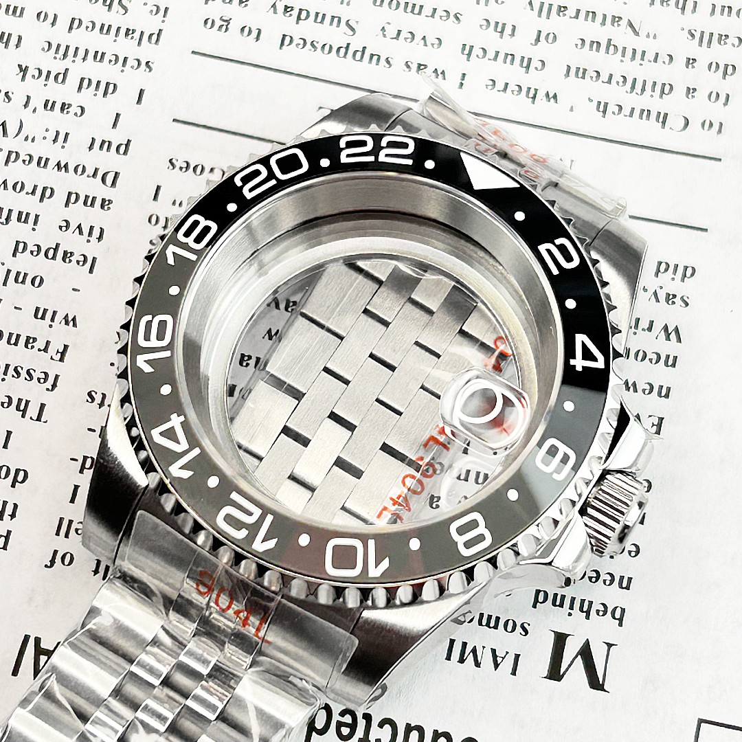 40mm Brushed 20ATM Watch Case Sub GMT Bezel Mod For Nh35 Nh36 Nh34 Movement