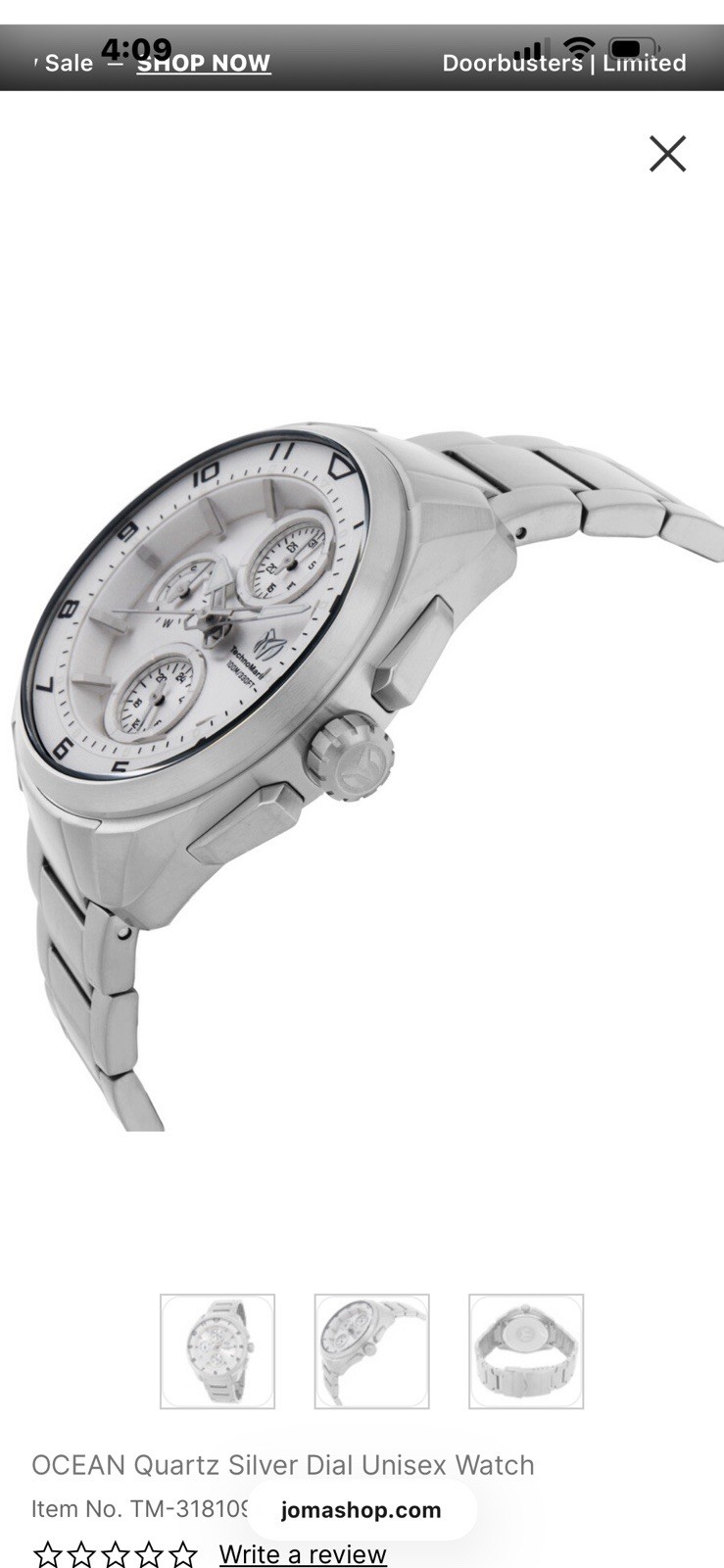 Technomarine Women’s TM-318109 OCEAN Quartz Silver Dial Watch