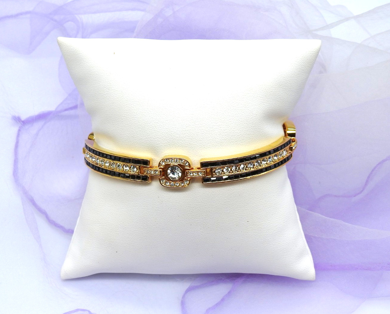 Camrose and Kross Jacqueline Kennedy Swarovski Crystal Link Bracelet New in Box