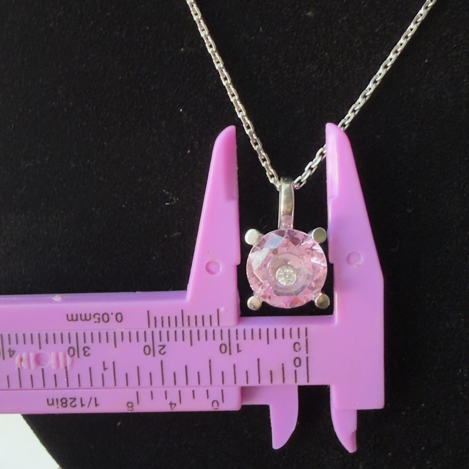 Chopard “So Happy” Pink Crystal Floating Diamond 18K White Gold Necklace