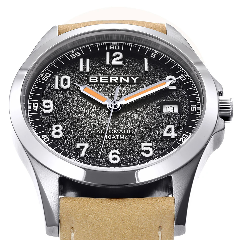 BERNY Automatic Watch Men ST2130 Sapphire 10ATM Waterproof Luminous Mechanical