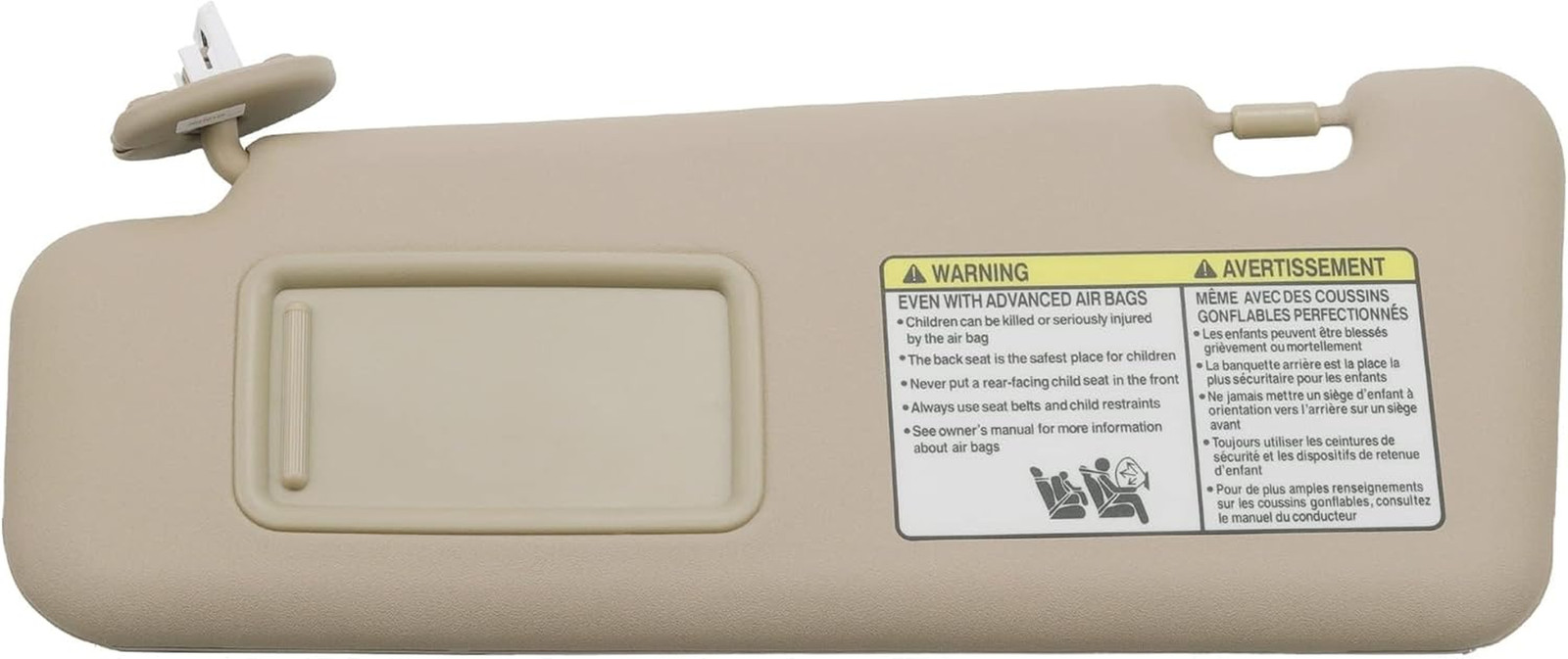 2008-2013 Toyota Highlander Front Left Driver Side Sun Visor w/ Light Beige