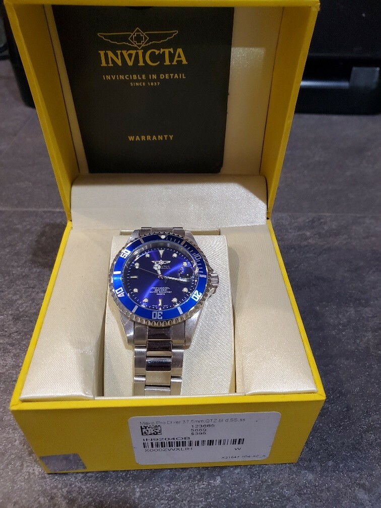 Invicta Pro Diver 26972 Blue Dial Two Tone Stainless Steel Wrist Watch for Men