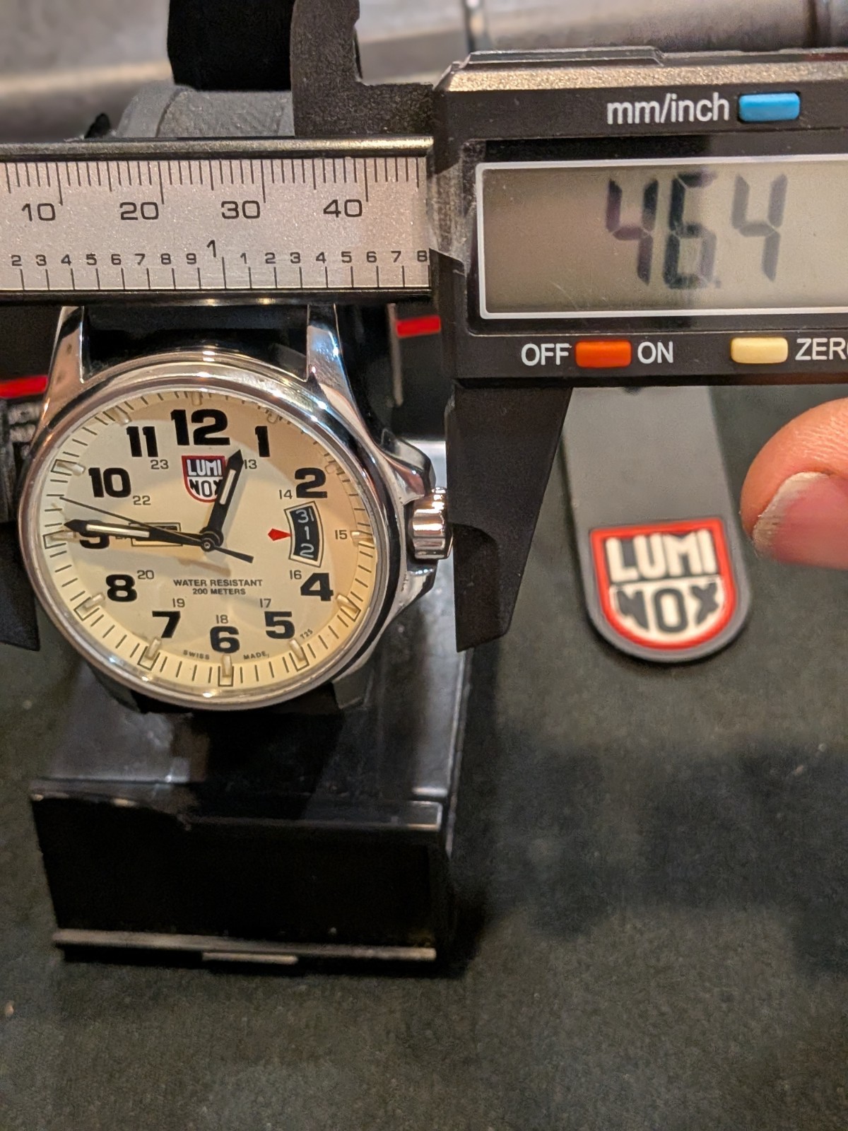 LUMINOX ATACAMA FIELD XL.1827 Day/Date Beige Dial Leather Strap Quartz Stainless