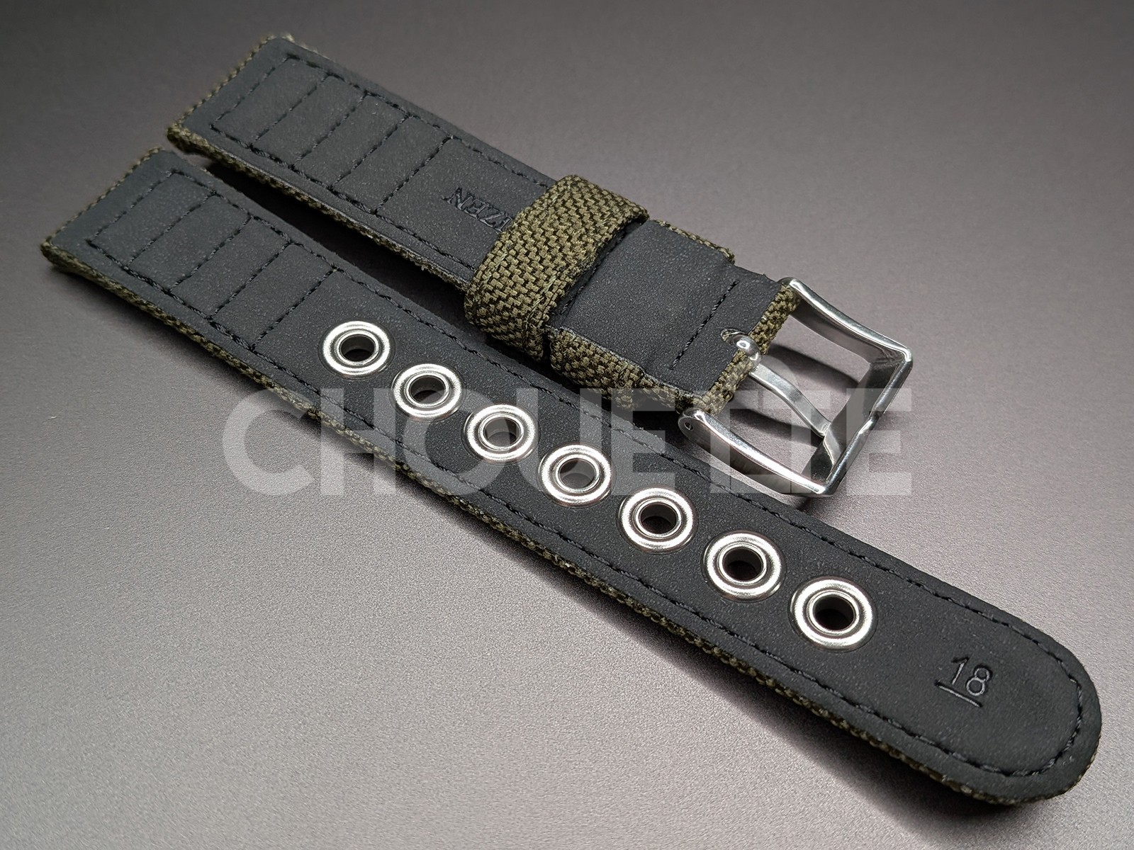 OEM Citizen 18mm Green Canvas Watch Band for Eco-Drive BM8180-03E, E101-S006597