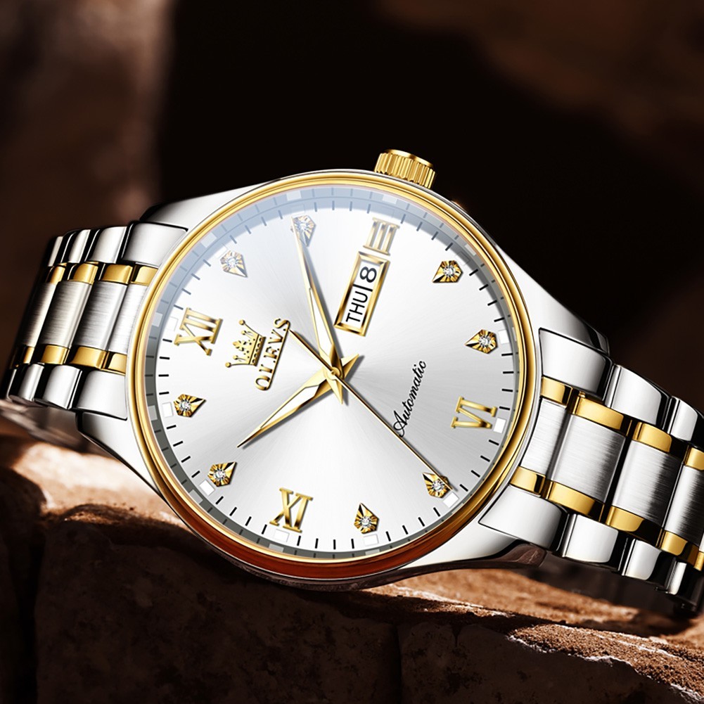 OLEVS 9955 Multi-functiom Date Display Luminous Male Business Mechanical Watch