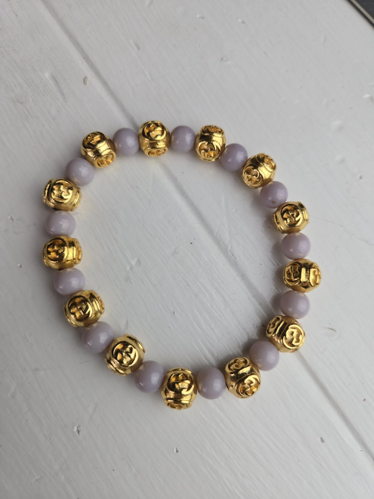 Gold Beed And Gray Stone Beed Designer Unisex Designer Stretches
