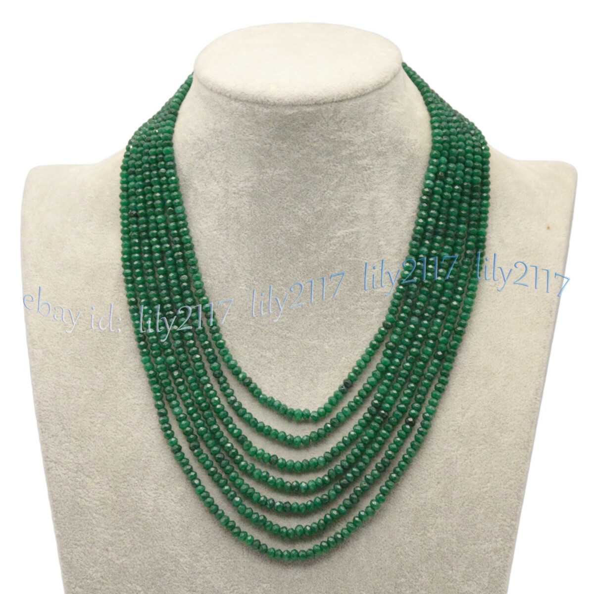 7 Rows Faceted 2x4mm Multicolor Jade Gemstone Rondelle Beads Necklaces 17-23”