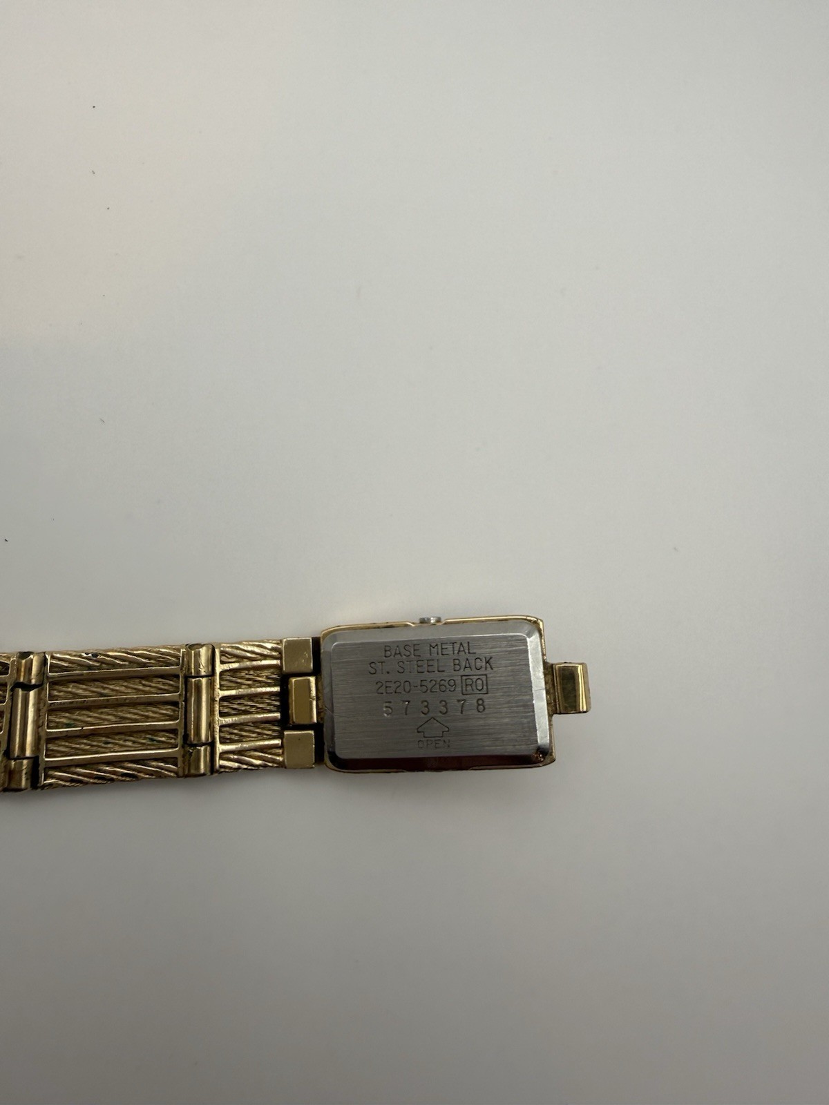 Seiko Quartz Women’s Vintage 1980s Rectangle Gold Bracelet Watch Black Dial