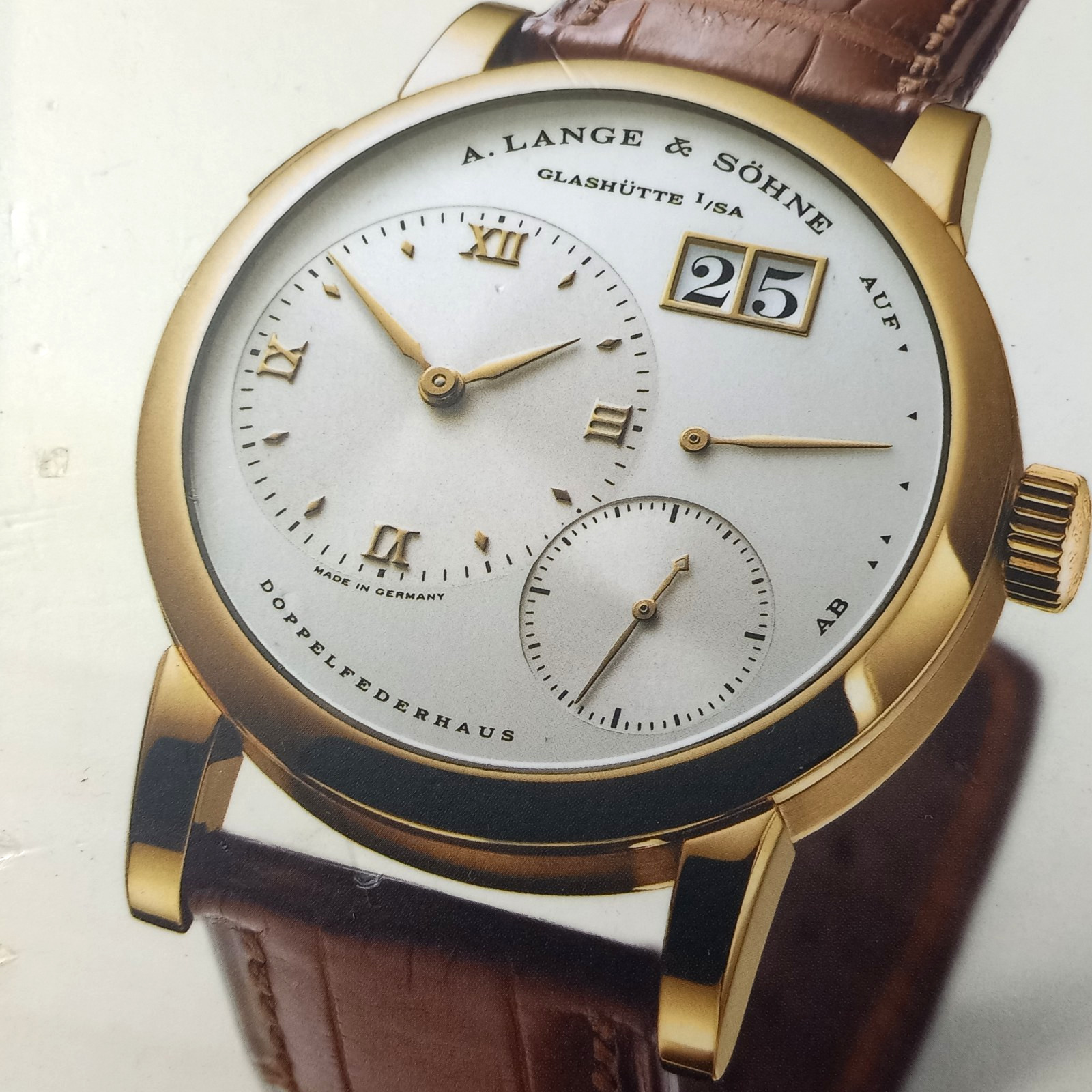 A. LANGE & SOHNE LANGE 1 YELLOW GOLD MODEL 101.032 STAND DISPLAY ADVERTISING