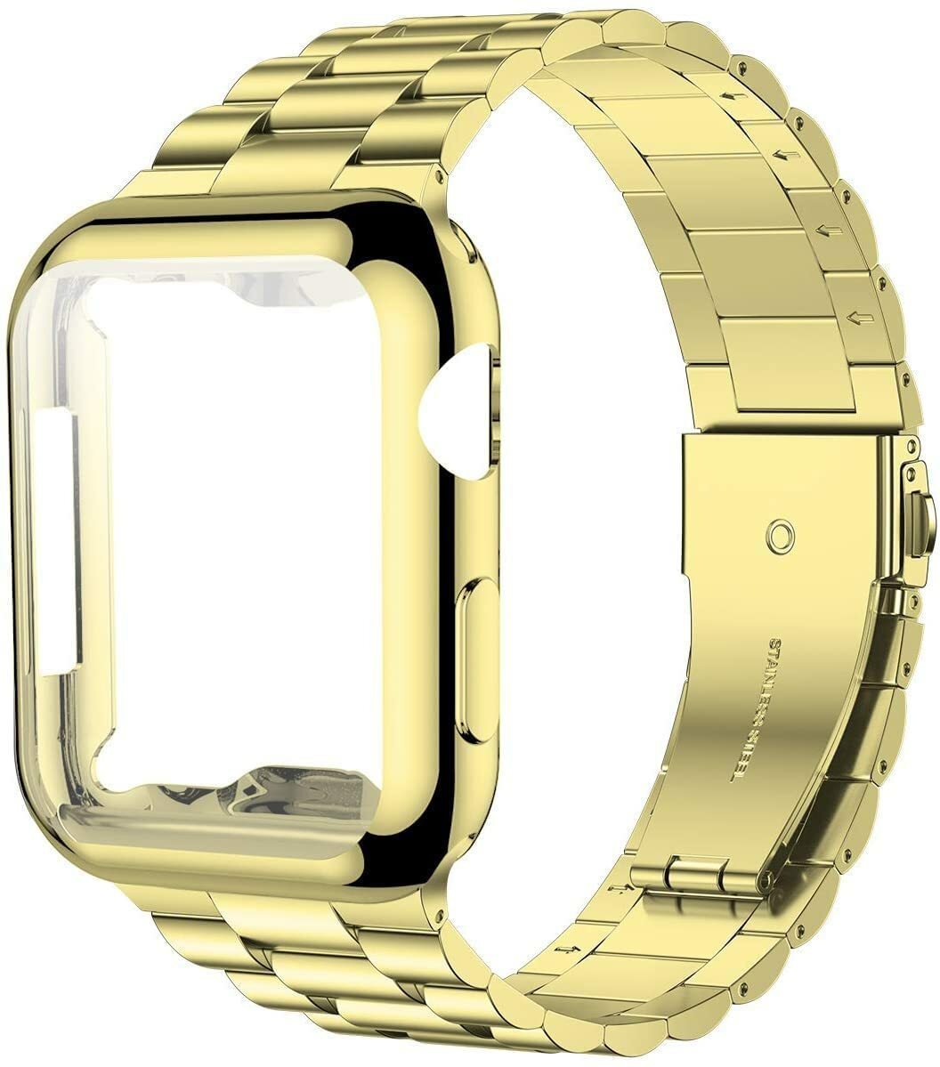 For Apple Watch Series 9 8 7 41/45MM Metal iWatch Strap Band+Full Screen Case